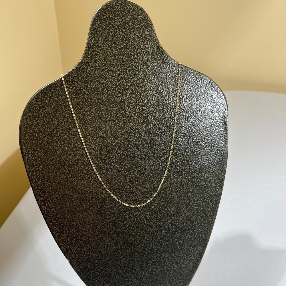 Delicate Gold Tone Fine Cable Chain Necklace Minimalist Layering 17 Inch